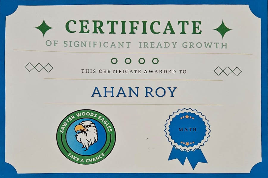 Certificate of Ahan Roy